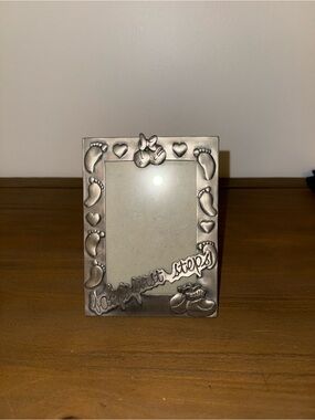 Silver Baby Steps Footprint Picture Frame